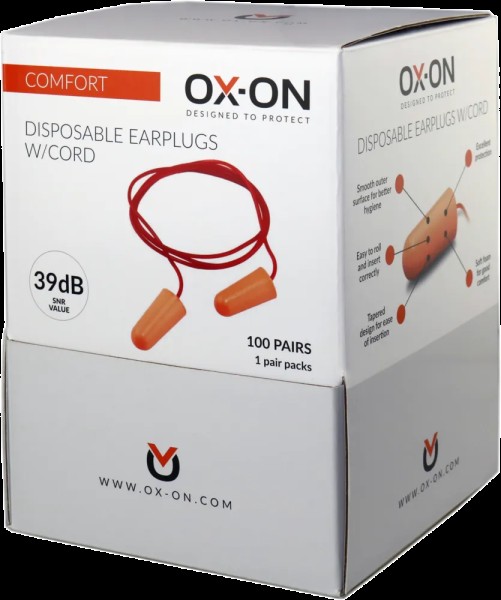 Disposable Earplugs w/Cord Comfort
