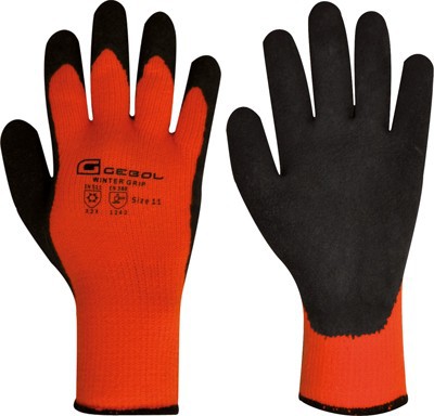 gebol winter grip Mittelstrick in Acryl, innen aufgeraut, mit Latexschaum Beschichtung